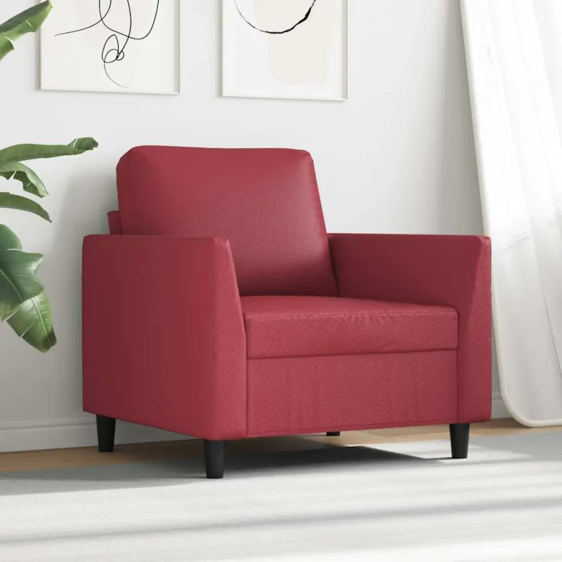 Krėslas, raudonojo vyno spalvos, 60cm, dirbtinė oda