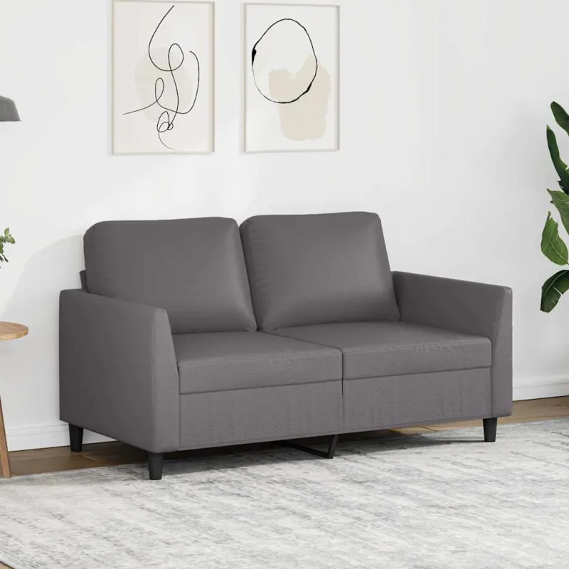 Dvivietė sofa, pilkos spalvos, 120cm, dirbtinė oda