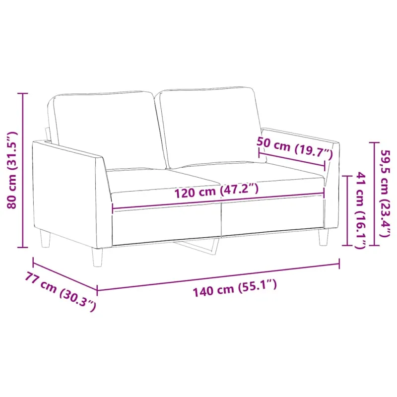 Dvivietė sofa, pilkos spalvos, 120cm, dirbtinė oda