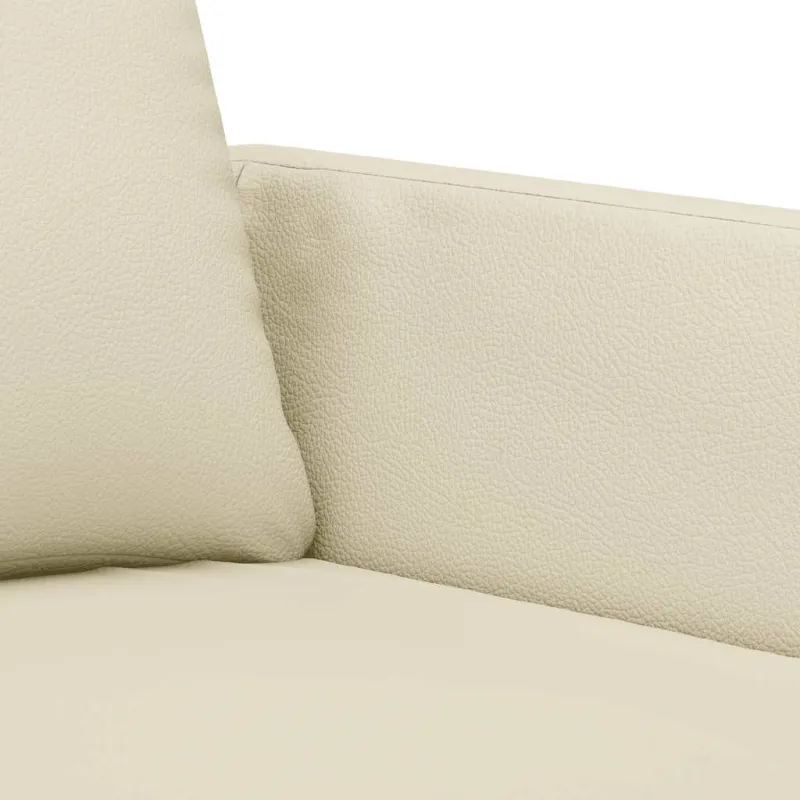 Trivietė sofa, kreminės spalvos, 180cm, dirbtinė oda