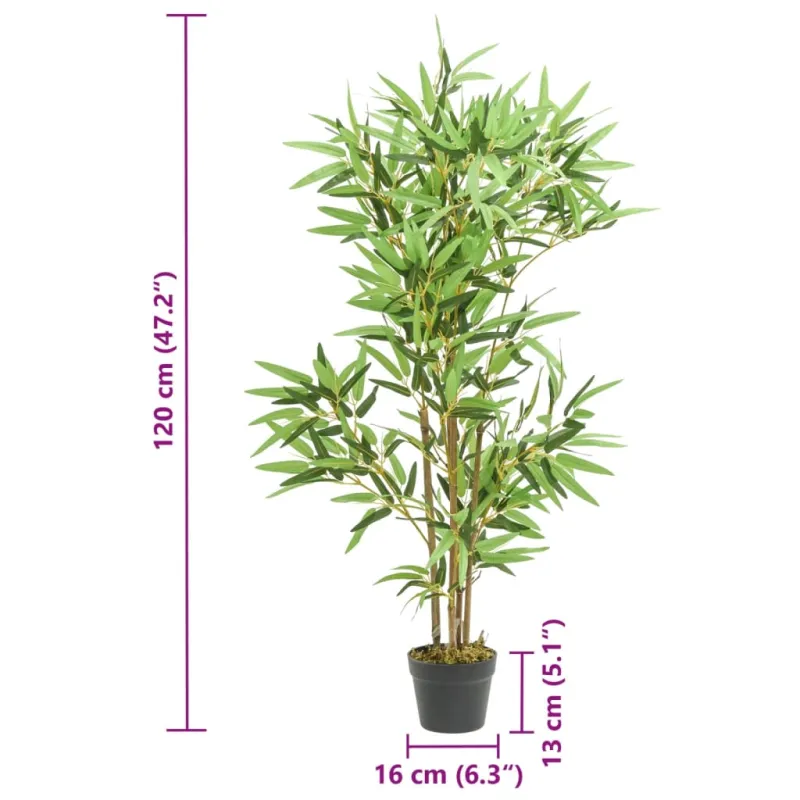 Dirbtinis bambukas, žalios spalvos, 120cm, 552 lapai