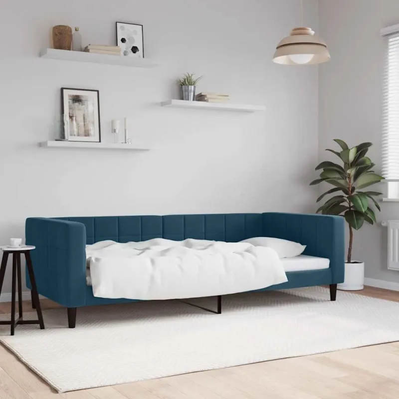 Sofa, mėlynos spalvos, 90x200cm, aksomas