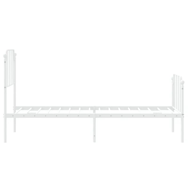 Lovos rėmas su galvūgaliu/kojūgaliu, baltas, 75x190cm, metalas