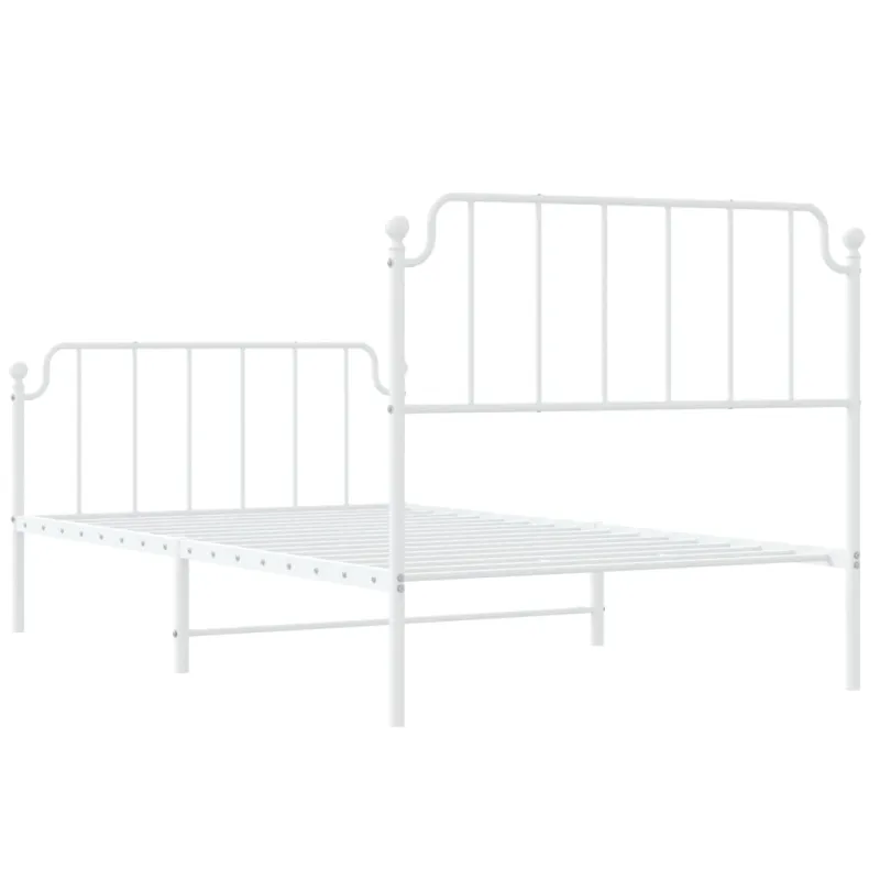 Lovos rėmas su galvūgaliu/kojūgaliu, baltas, 107x203cm, metalas