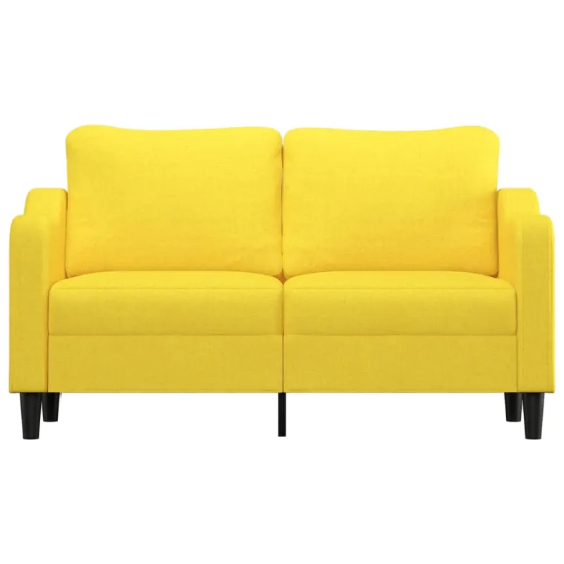 Dvivietė sofa, šviesiai geltonos spalvos, 140cm, audinys