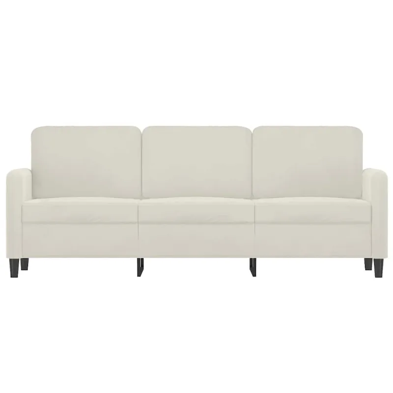 Trivietė sofa, kreminės spalvos, 180cm, aksomas