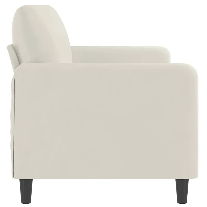 Trivietė sofa, kreminės spalvos, 180cm, aksomas