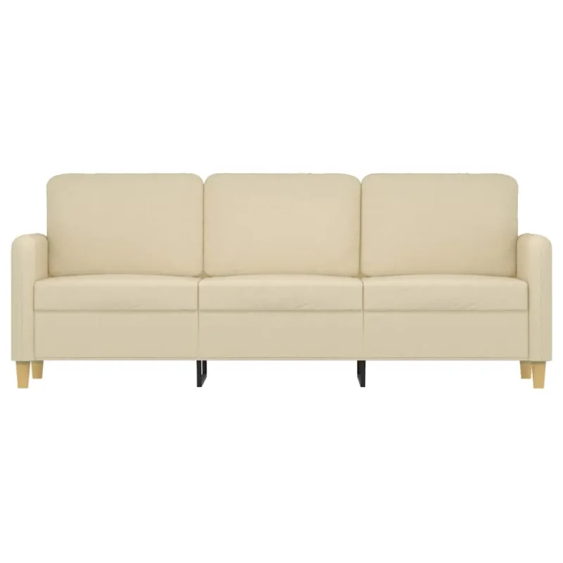 Trivietė sofa, kreminės spalvos, 180cm, audinys