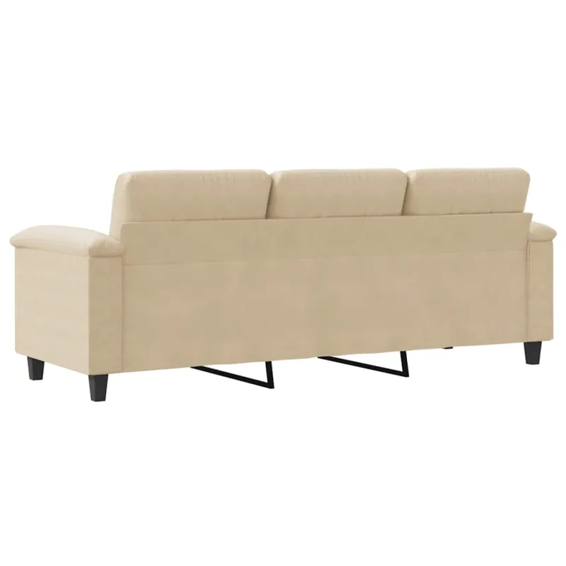 Trivietė sofa, kreminės spalvos, 180cm, mikropluošto audinys