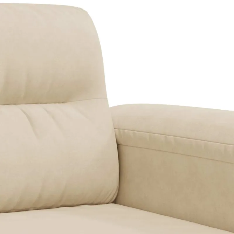 Trivietė sofa, kreminės spalvos, 180cm, mikropluošto audinys