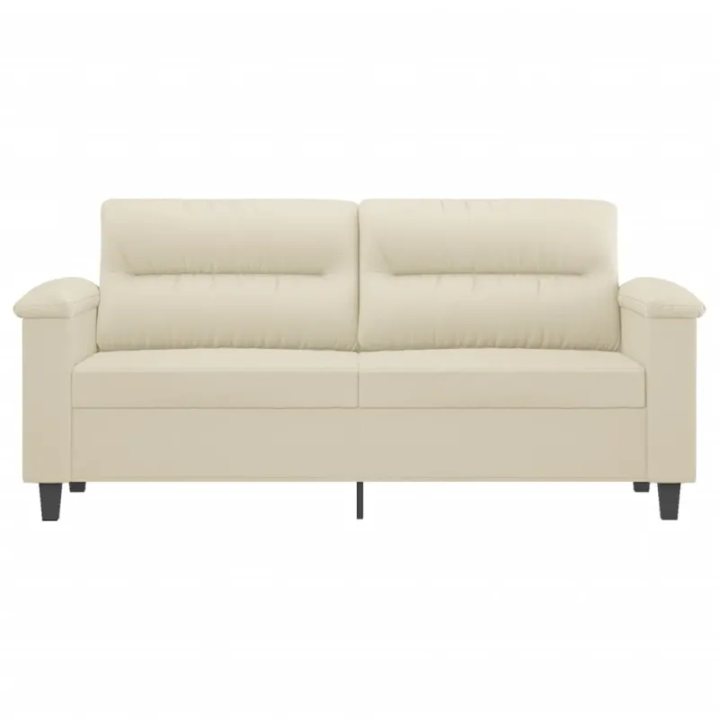 Dvivietė sofa, kreminės spalvos, 140cm, dirbtinė oda