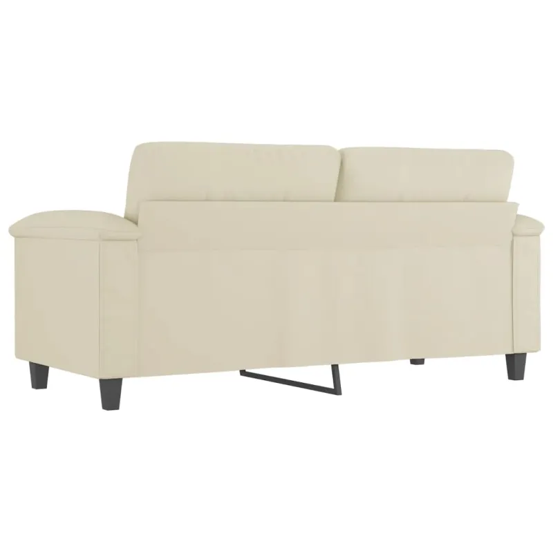 Dvivietė sofa, kreminės spalvos, 140cm, dirbtinė oda