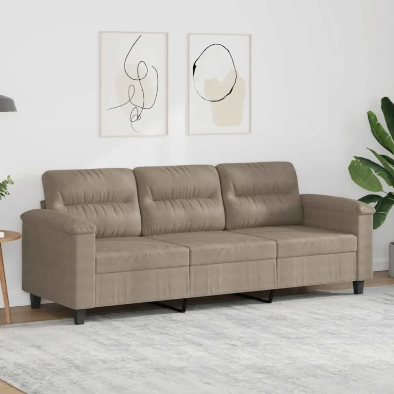 Trivietė sofa, taupe spalvos, 180cm, mikropluošto audinys