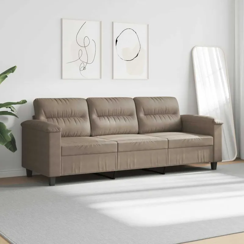 Trivietė sofa, taupe spalvos, 180cm, mikropluošto audinys