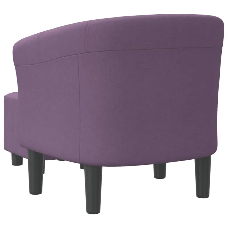 Krėslas su pakoja, violetinės spalvos, audinys