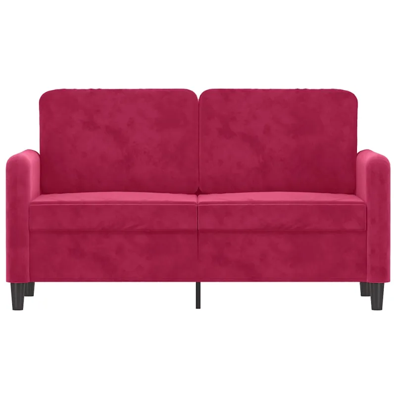 Dvivietė sofa, raudonojo vyno spalvos, 120cm, aksomas