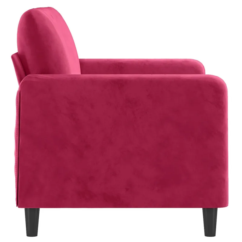 Dvivietė sofa, raudonojo vyno spalvos, 120cm, aksomas