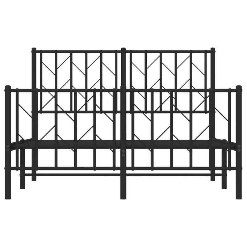 Lovos rėmas su galvūgaliu/kojūgaliu, juodas, 120x200cm, metalas