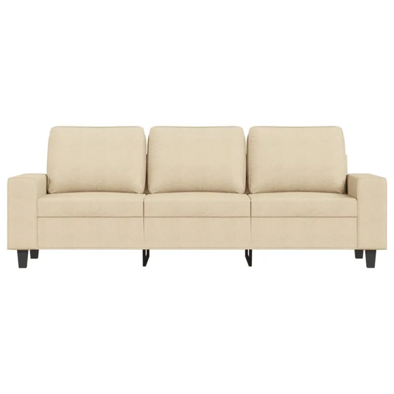 Trivietė sofa, kreminės spalvos, 180cm, audinys