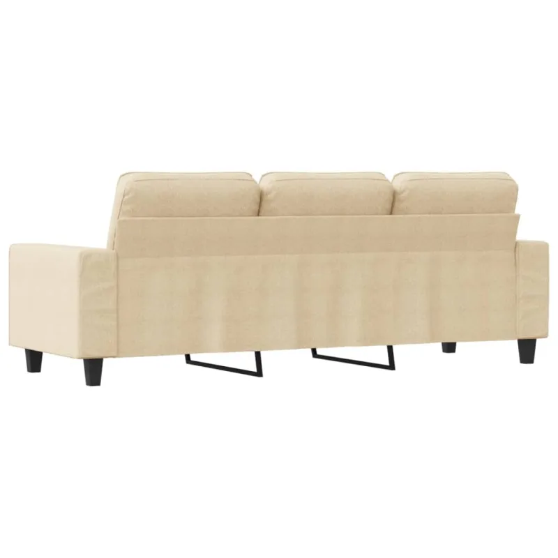 Trivietė sofa, kreminės spalvos, 180cm, audinys