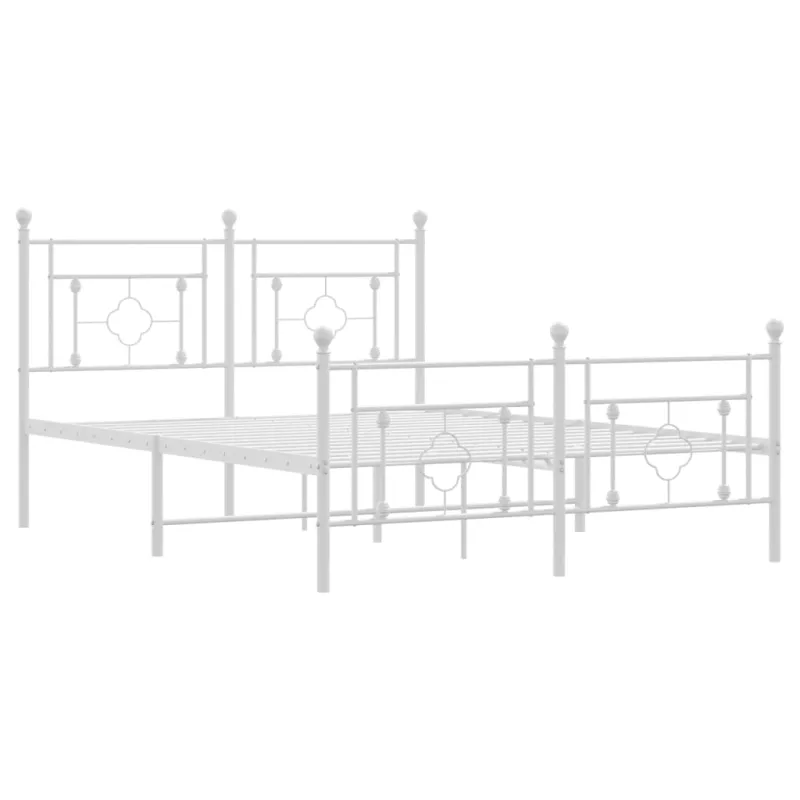 Lovos rėmas su galvūgaliu/kojūgaliu, baltas, 135x190cm, metalas