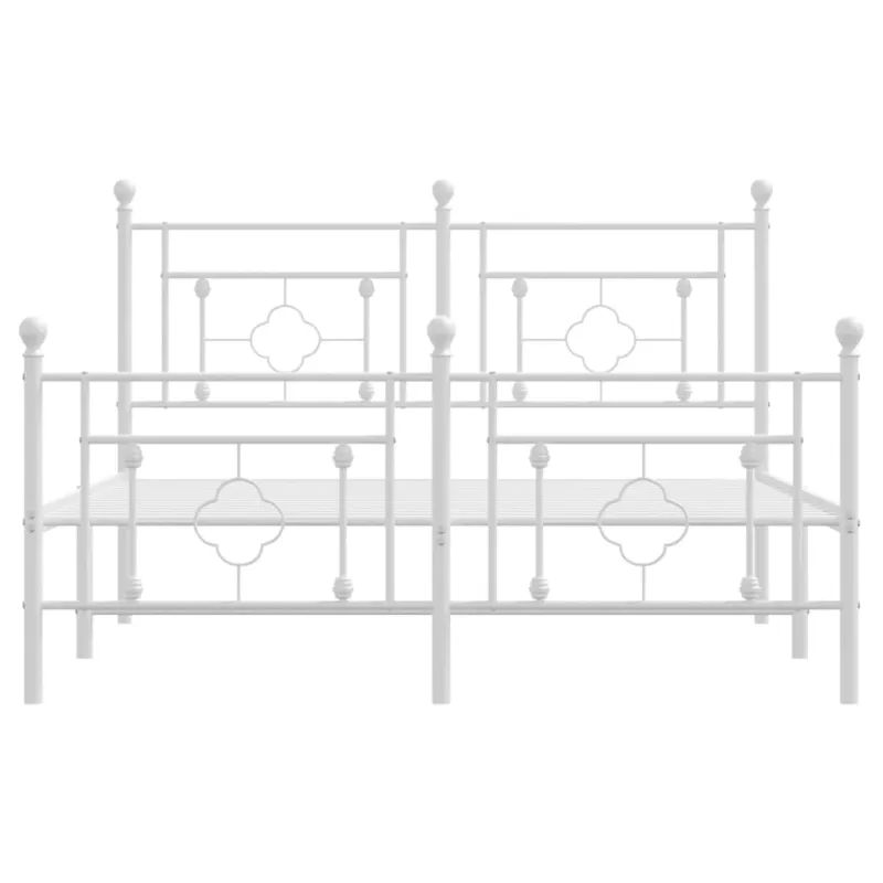 Lovos rėmas su galvūgaliu/kojūgaliu, baltas, 135x190cm, metalas
