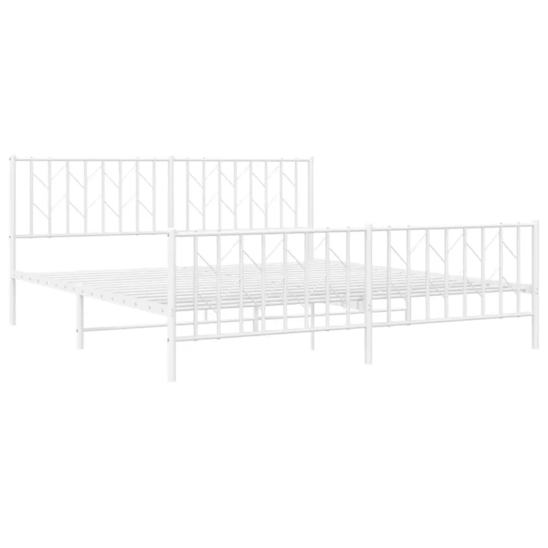 Lovos rėmas su galvūgaliu/kojūgaliu, baltas, 183x213cm, metalas