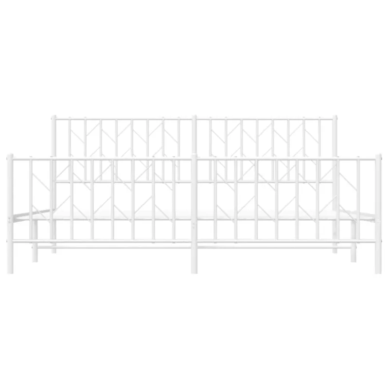 Lovos rėmas su galvūgaliu/kojūgaliu, baltas, 183x213cm, metalas