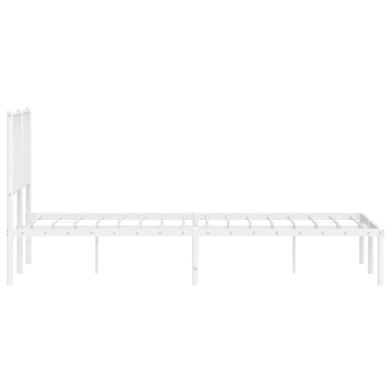 Metalinis lovos rėmas su galvūgaliu, baltos spalvos, 140x200cm