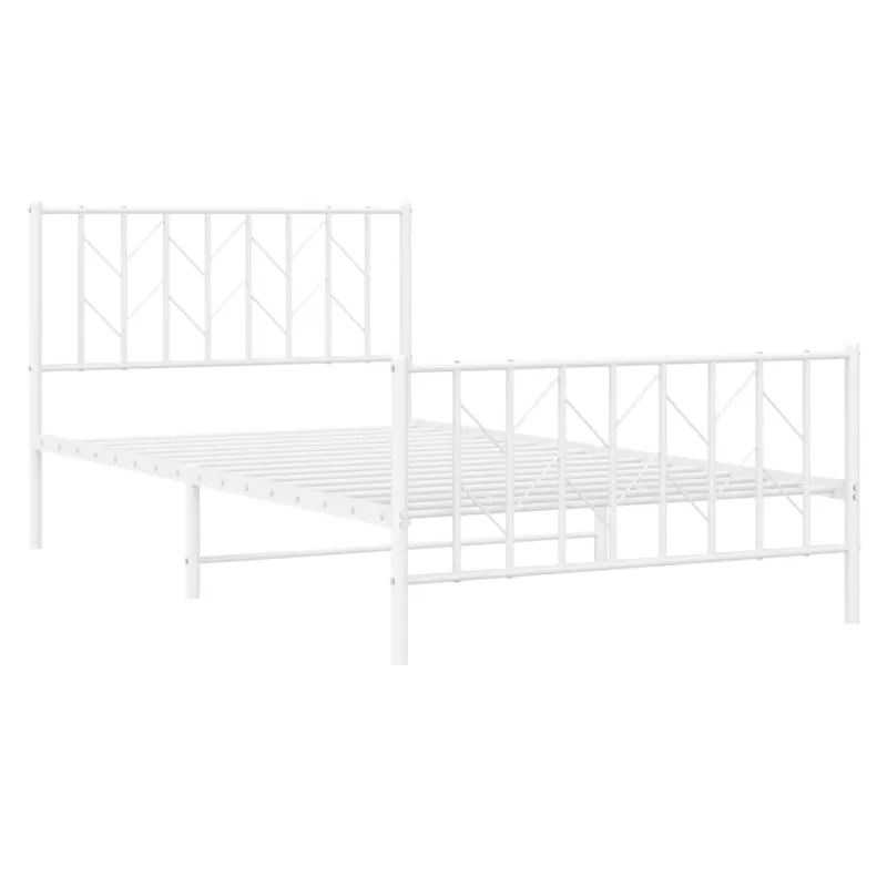 Lovos rėmas su galvūgaliu/kojūgaliu, baltas, 107x203cm, metalas