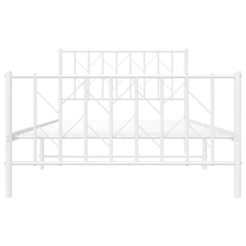 Lovos rėmas su galvūgaliu/kojūgaliu, baltas, 107x203cm, metalas