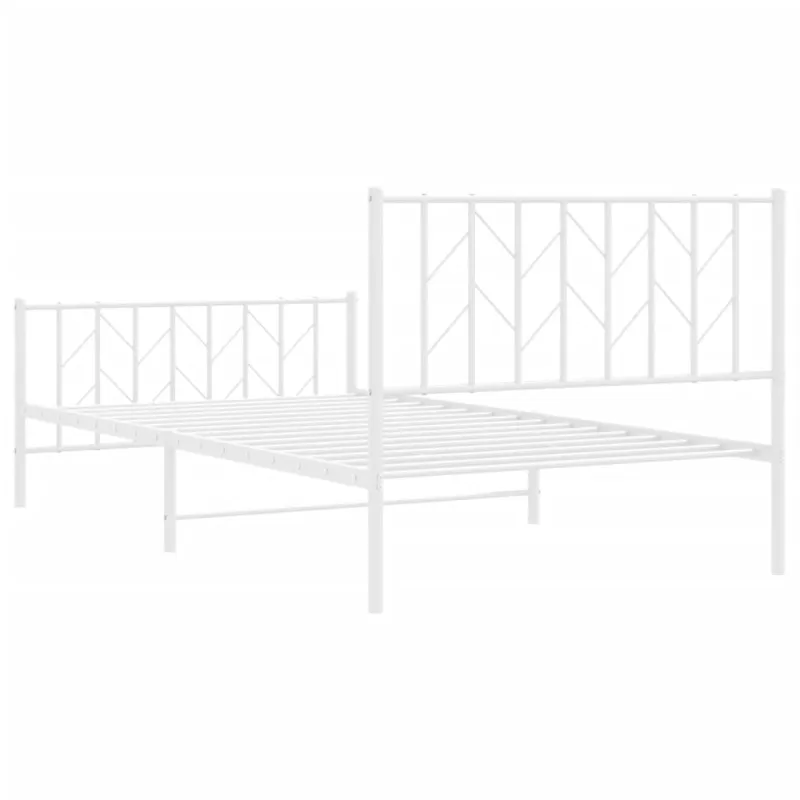 Lovos rėmas su galvūgaliu/kojūgaliu, baltas, 107x203cm, metalas