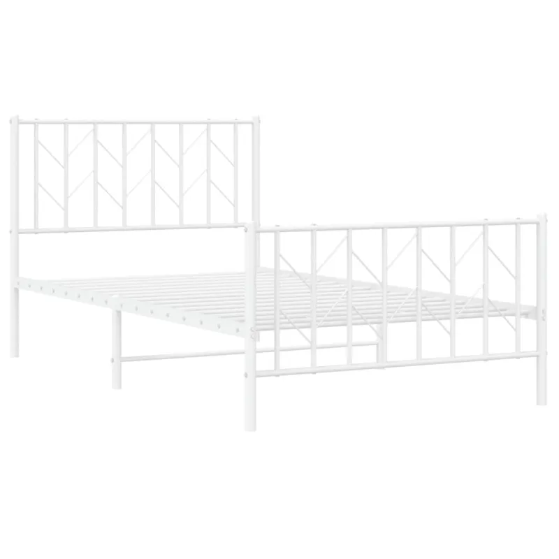 Lovos rėmas su galvūgaliu/kojūgaliu, baltas, 100x190cm, metalas