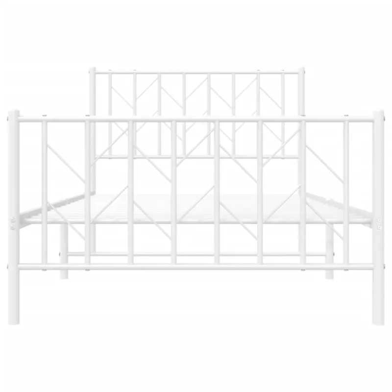 Lovos rėmas su galvūgaliu/kojūgaliu, baltas, 100x190cm, metalas
