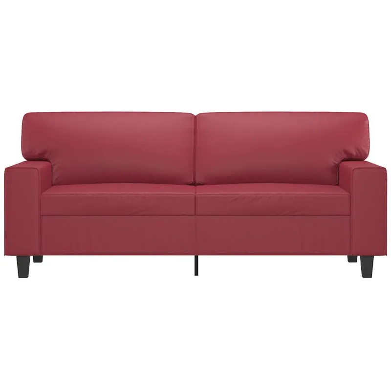 Dvivietė sofa, raudonojo vyno spalvos, 140cm, dirbtinė oda