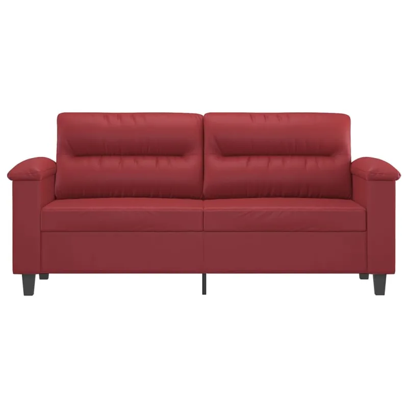 Dvivietė sofa, raudonojo vyno spalvos, 140cm, dirbtinė oda