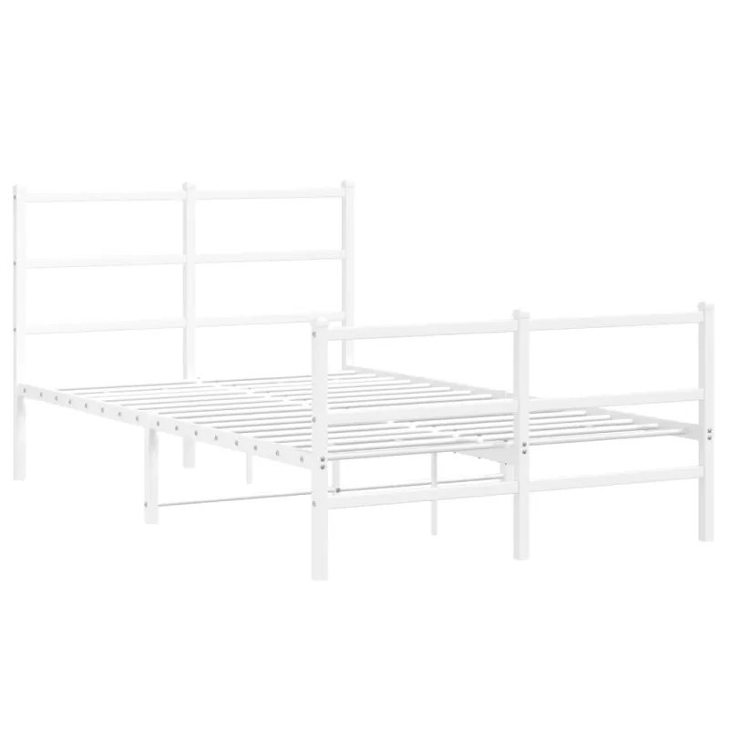 Lovos rėmas su galvūgaliu/kojūgaliu, baltas, 120x190cm, metalas