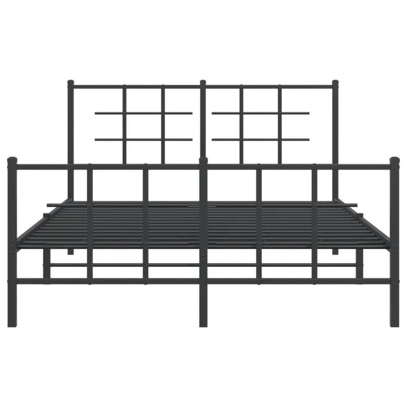 Lovos rėmas su galvūgaliu/kojūgaliu, juodas, 135x190cm, metalas