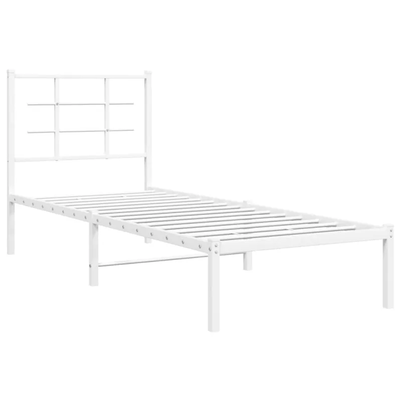Lovos rėmas be čiužinio, baltas, 75x190cm, metalas