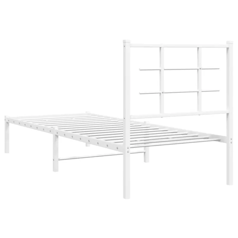 Lovos rėmas be čiužinio, baltas, 75x190cm, metalas
