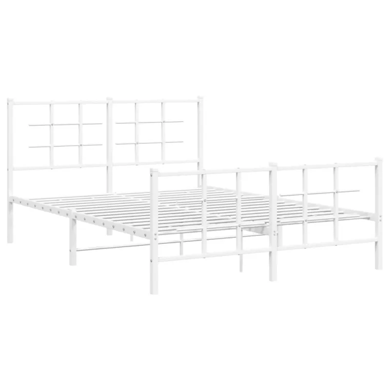 Lovos rėmas su galvūgaliu/kojūgaliu, baltas, 140x190cm, metalas