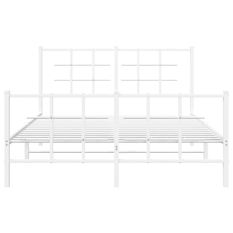 Lovos rėmas su galvūgaliu/kojūgaliu, baltas, 140x190cm, metalas