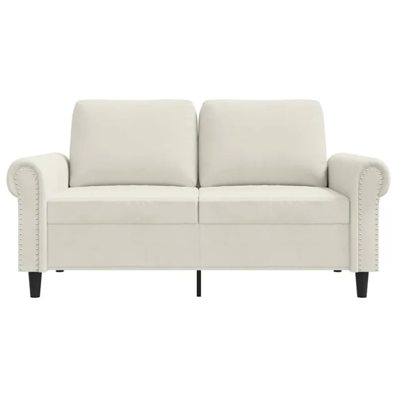 Dvivietė sofa, kreminės spalvos, 120cm, aksomas