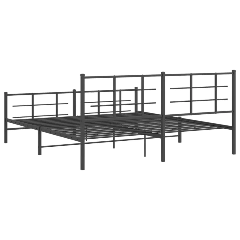 Lovos rėmas su galvūgaliu/kojūgaliu, juodas, 183x213cm, metalas