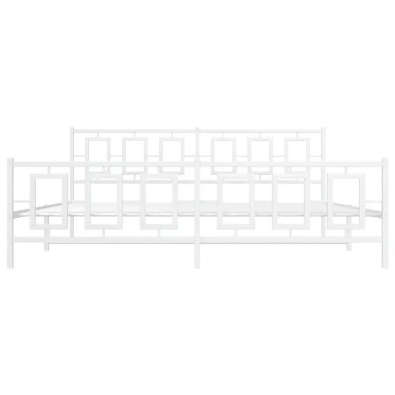 Lovos rėmas su galvūgaliu/kojūgaliu, baltas, 200x200cm, metalas