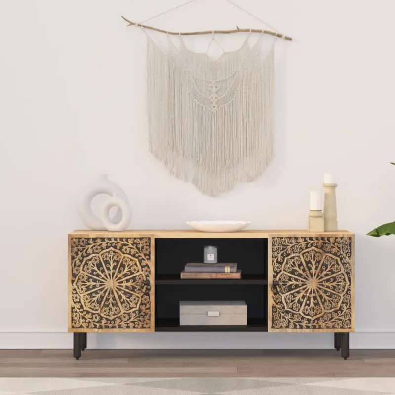 Televizoriaus spintelė, 105x33x46cm, mango medienos masyvas