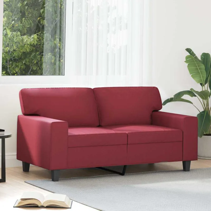 Dvivietė sofa, raudonojo vyno spalvos, 120cm, dirbtinė oda