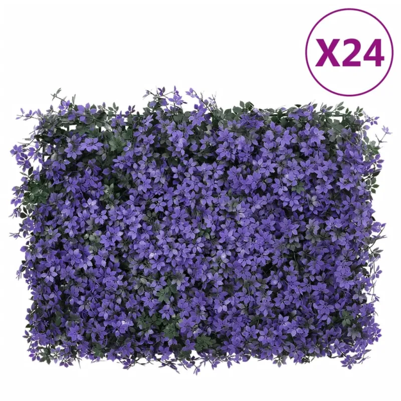 Dirbtinių lapų tvoros, 24vnt., violetinės, 40x60cm