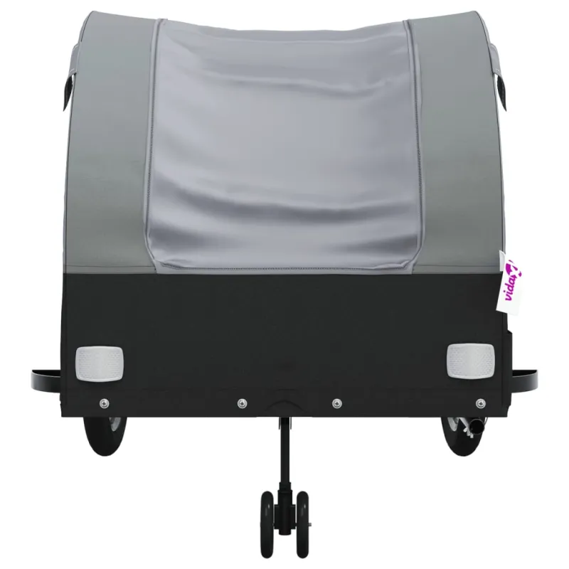 Dviračio priekaba, juodos ir pilkos spalvos, 45kg, geležis
