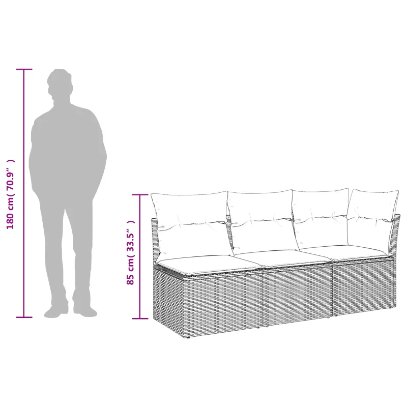 Sodo sofa | su pagalve Ruda 172 x 62 x 69 cm Poli ratanas